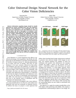 Color Universal Design Neural Network for the Color Vision Deficiencies