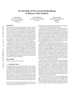 On the Role of Pre-trained Embeddings in Binary Code Analysis