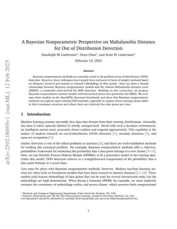 A Bayesian Nonparametric Perspective on Mahalanobis Distance for Out of Distribution Detection