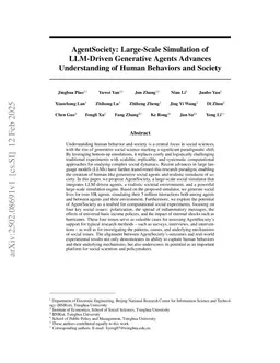 AgentSociety: Large-Scale Simulation of LLM-Driven Generative Agents Advances Understanding of Human Behaviors and Society
