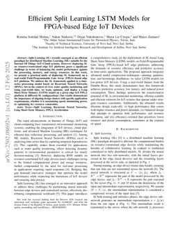 Efficient Split Learning LSTM Models for FPGA-based Edge IoT Devices