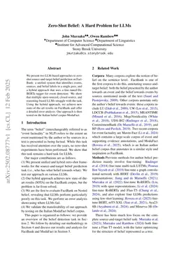 Zero-Shot Belief: A Hard Problem for LLMs