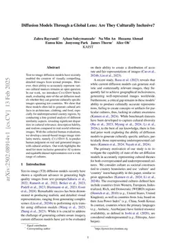 Diffusion Models Through a Global Lens: Are They Culturally Inclusive?