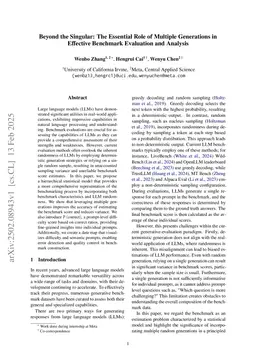 Beyond the Singular: Revealing the Value of Multiple Generations in Benchmark Evaluation