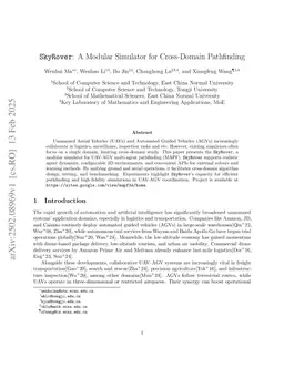 SkyRover: A Modular Simulator for Cross-Domain Pathfinding