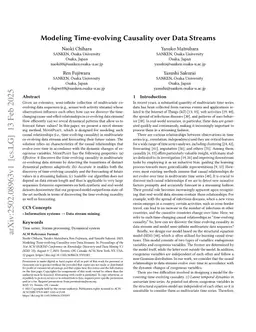 Modeling Time-evolving Causality over Data Streams