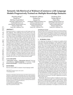 Semantic Ads Retrieval at Walmart eCommerce with Language Models Progressively Trained on Multiple Knowledge Domains