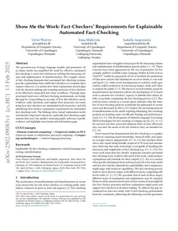 Show Me the Work: Fact-Checkers' Requirements for Explainable Automated Fact-Checking