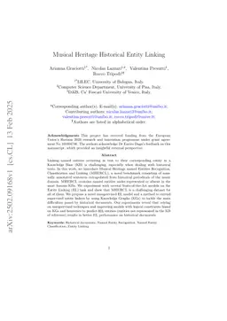 Musical Heritage Historical Entity Linking