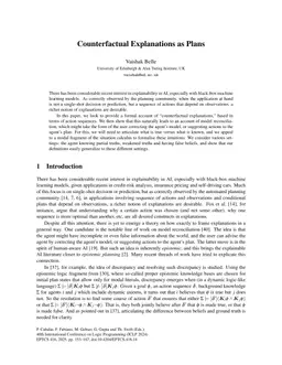 Counterfactual Explanations as Plans