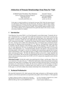 Abduction of Domain Relationships from Data for VQA