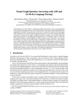 Visual Graph Question Answering with ASP and LLMs for Language Parsing