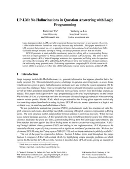 LP-LM: No Hallucinations in Question Answering with Logic Programming
