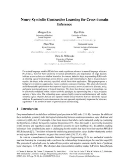 Neuro-Symbolic Contrastive Learning for Cross-domain Inference