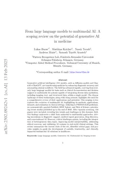 From large language models to multimodal AI: A scoping review on the potential of generative AI in medicine