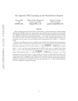 On Agnostic PAC Learning in the Small Error Regime