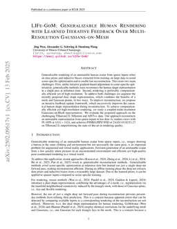 LIFe-GoM: Generalizable Human Rendering with Learned Iterative Feedback Over Multi-Resolution Gaussians-on-Mesh