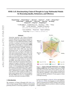 MME-CoT: Benchmarking Chain-of-Thought in Large Multimodal Models for Reasoning Quality, Robustness, and Efficiency