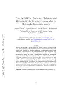 From No to Know: Taxonomy, Challenges, and Opportunities for Negation Understanding in Multimodal Foundation Models