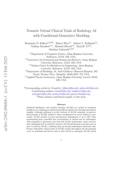 Towards Virtual Clinical Trials of Radiology AI with Conditional Generative Modeling
