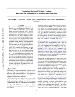 Navigating the Social Welfare Frontier: Portfolios for Multi-objective Reinforcement Learning