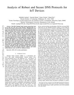 Analysis of Robust and Secure DNS Protocols for IoT Devices