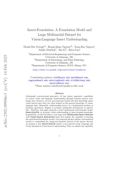 Insect-Foundation: A Foundation Model and Large Multimodal Dataset for Vision-Language Insect Understanding
