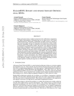 HadamRNN: Binary and Sparse Ternary Orthogonal RNNs
