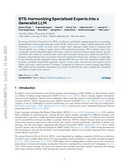 BTS: Harmonizing Specialized Experts into a Generalist LLM