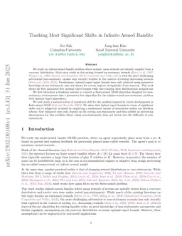 Tracking Most Significant Shifts in Infinite-Armed Bandits