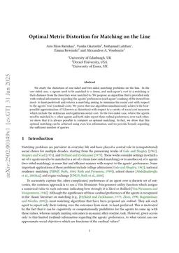 Optimal Metric Distortion for Matching on the Line