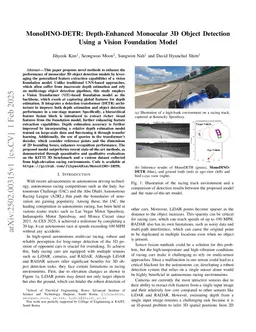 MonoDINO-DETR: Depth-Enhanced Monocular 3D Object Detection Using a Vision Foundation Model