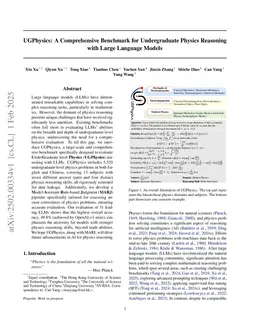 UGPhysics: A Comprehensive Benchmark for Undergraduate Physics Reasoning with Large Language Models
