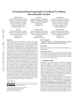 Personalized Denoising Implicit Feedback for Robust Recommender System