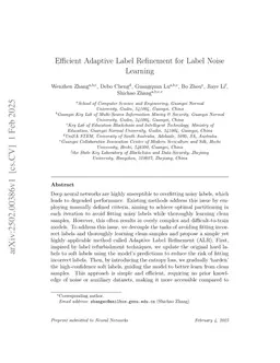Efficient Adaptive Label Refinement for Label Noise Learning