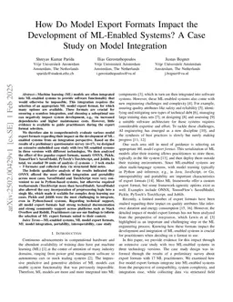 How Do Model Export Formats Impact the Development of ML-Enabled Systems? A Case Study on Model Integration