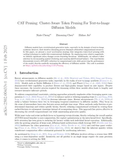 CAT Pruning: Cluster-Aware Token Pruning For Text-to-Image Diffusion Models