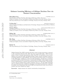 Enhance Learning Efficiency of Oblique Decision Tree via Feature Concatenation