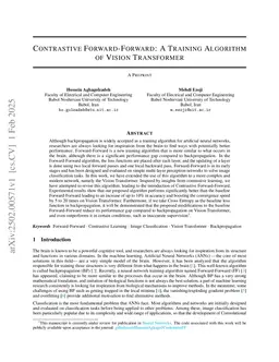 Contrastive Forward-Forward: A Training Algorithm of Vision Transformer