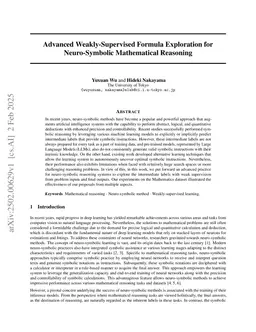 Advanced Weakly-Supervised Formula Exploration for Neuro-Symbolic Mathematical Reasoning