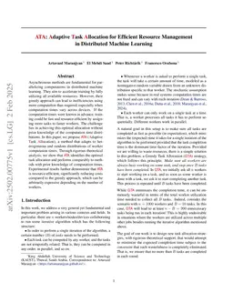 ATA: Adaptive Task Allocation for Efficient Resource Management in Distributed Machine Learning