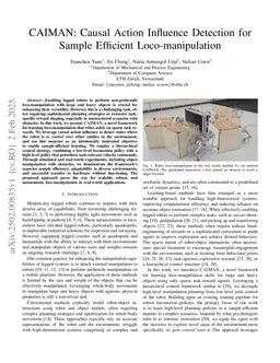 CAIMAN: Causal Action Influence Detection for Sample-efficient Loco-manipulation