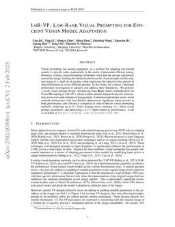 LoR-VP: Low-Rank Visual Prompting for Efficient Vision Model Adaptation