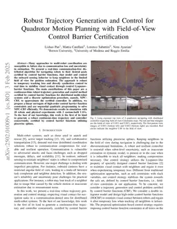 Robust Trajectory Generation and Control for Quadrotor Motion Planning with Field-of-View Control Barrier Certification