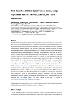 Multi-Resolution SAR and Optical Remote Sensing Image Registration Methods: A Review, Datasets, and Future Perspectives