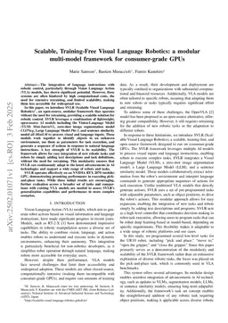 Scalable, Training-Free Visual Language Robotics: A Modular Multi-Model Framework for Consumer-Grade GPUs