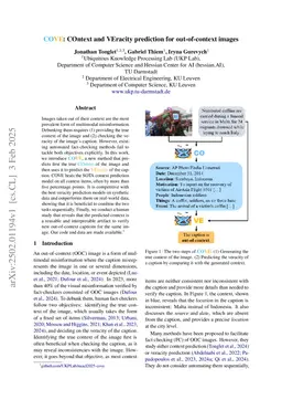 COVE: COntext and VEracity prediction for out-of-context images