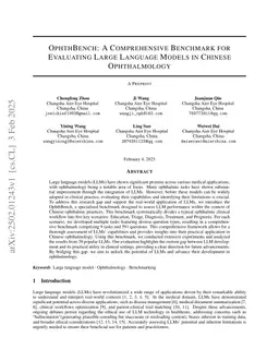 OphthBench: A Comprehensive Benchmark for Evaluating Large Language Models in Chinese Ophthalmology