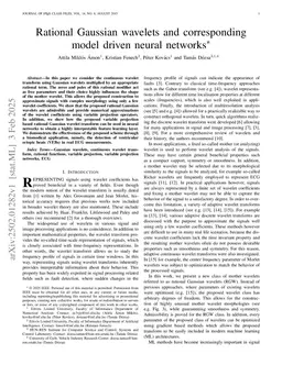 Rational Gaussian wavelets and corresponding model driven neural networks
