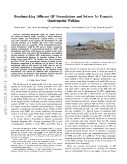Benchmarking Different QP Formulations and Solvers for Dynamic Quadrupedal Walking